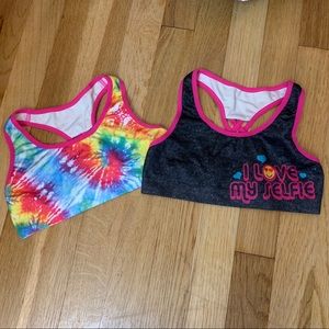 2 girls sports bras. Size medium/8